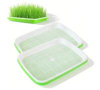 LIULINY 2 Pièces Germoir pour Graines à Germer, 22 * 14cm Germoir à Graines, Hydroponique Plateaux de Culture en Cresson, Bacs à Semis pour Culture Haricots Mungo, Luzerne, d'herbe Blé Micro Pousses