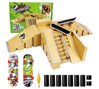 LIULINY 5 en 1 Rampes de Skatepark, Mini Skate Doigt Finger Skate Kit | Rampes pour Skateboard à Doigts, Rampe de Fingerboard à Monter Soi-Même, pour Jouets Motricité Cadeaux D'entraînement Sportif