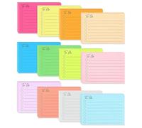 LIULINY 600 Feuilles Notes To Do List, 10 x 7 cm Notes Autocollantes Lignées Adhésifs, 12 Couleurs Notes Adhésives, 50 Fogli per Ogni Colore, pour Book Etudiants Lecture Bureau, L'école