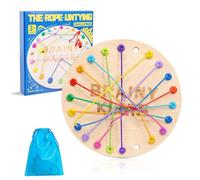 LIULINY Brainy Knots Rope, Jeu de Puzzle à Corde Torsadée Démêlage, Bois Brainy Knots, Jeu de Société et Réflexion pour 2 à 4 Joueurs Puzzle Coloré Cordes Entrelacées pour Interactions avec Famille