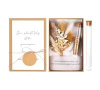 LIULINY Coffret Cadeau D'argent de MariageAvec des Fleurs Séchées, Cadeau de Mariage en Argent avec Tube à Essai, Comprenant Fleurs Séchées, Étiquette Ronde en Papier Kraft Corde, pour Jeunes Mariés