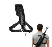 LIULINY Réglable Porte Ceinture en Cuir Holster pour Épée, Médiéval Porte Epée en Cuir Idéal pour Les Passionnés D'histoire, Les Amateurs de Jeux de Rôle Amoureux des Samouraïs (Noir)