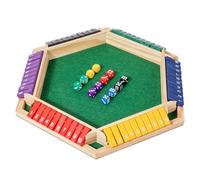 LIULINY Shut The Box 6 Joueurs, Jeux de Société Bois Classique avec 12 Dés