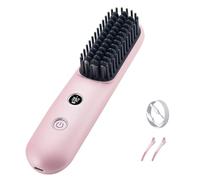 LIULIQ Brosse À Lisser Les Cheveux sans Fil, Lisseur De Cheveux Portable Rechargeable par USB avec Affichage LED, Température Réglable À 3 Vitesses Et Chauffage Rapide pour Un Voyage Élégant