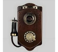 LIULIQ Téléphone Mural Vintage, téléphone Filaire rétro avec Cadran en Alliage métallique, Cadran Rotatif, écouteur et Microphone de Style Antique pour la Maison, Le Bureau, Les salles de cinéma