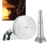 LIULIQ Tuyau D'incendie Plat pour Pompage, Tuyau d'alimentation en Eau en Toile avec Interface + Pistolet À Eau, Conception Détachable, Bonne Étanchéité, pour Vidange De Piscine, Irrigation De Jardin