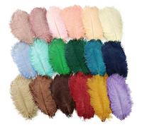 LiuliuBull 10 Plumes d'autruche colorées de 30 à 50 cm for Loisirs créatifs, vases et centres de Table(Random Color Mixing,12-14inch)