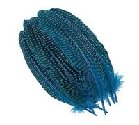 LiuliuBull 10 Plumes de pintade Teintes à Pois - 15-20 cm - Décoration Artisanale for centres de Table de fêtes(Lake Blue)