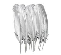 LiuliuBull 10 Plumes d'oie dorées et argentées for Loisirs créatifs | Plumes de Canard et de Dinde | Idéales for la décoration de Mariage et Les projets de Bricolage(Color6)