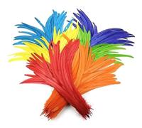 LiuliuBull 100 Plumes de Queue de Coq de 40 à 45 cm for Loisirs créatifs, Mariages et décorations de fête - Accessoires de Coiffure en Plumes Longues et colorées(Rose Red)