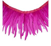 LiuliuBull 2 mètres de galons colorés en Plumes de Queue de Coq for Loisirs créatifs et Accessoires vestimentaires(Rose Red,8-10inch)