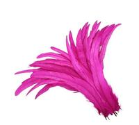 LiuliuBull 50 Plumes de Queue de Coq - Accessoires de Coiffure Indienne de 40 à 45 cm for l'artisanat et Les décorations de fêtes(Rose Red)