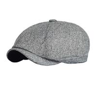 LiuliuBull Casquettes de Gavroche épaisses et Chaudes for Hommes, Chapeau octogonal Doux for Hommes, Chapeaux de détective rétro, Casquettes Plates for conducteurs(Light Gray)
