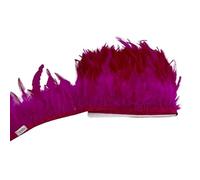 LiuliuBull Ruban à Franges Blanches en Plumes de Coq (1/5/10 m) - Franges de 10 à 15 cm for la décoration de Robes de mariée et Les Loisirs créatifs.(Rose Red,5meter)