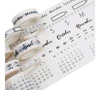 LiuliuBull Set of 8 Calendar Washi Tape Set Decorative Patterned Masking Tape for Arts Crafts Bullet Journal Planner (Color : Calendar (Set of 8))