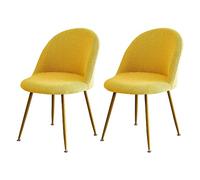 LIULIWEIFA Jaune,2pcs,Housse de Chaise Scandinaves Lot de 2/4/6, Extensible Housse de Chaise de Salle à Manger, Velours Couverture de Chaise sans Accoudoirs pour Décoration de Salon Cuisine Maison