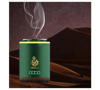 LIULIWEIFA Moyen-Orient Ramadan Brûleur d'encens électrique Rechargeable Portable Oud Bakhoor Burner avec lumières colorées Décoration de la Maison,Vert