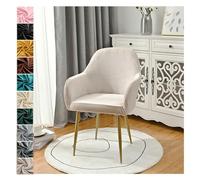 LIULIWEIFA Recouvre Chaise Scandinave Extensible Housse -Couvre de Chaise Salle à Manger Velours avec Accoudoirs Bureau Restaurant Couverture Chaise Fauteuil pour Bar Cuisine,Champagne,2pcs
