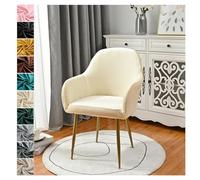 LIULIWEIFA Recouvre Chaise Scandinave Extensible Housse -Couvre de Chaise Salle à Manger Velours avec Accoudoirs Bureau Restaurant Couverture Chaise Fauteuil pour Bar Cuisine,Beige,2pcs