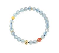 Liumarvexia Bracelet élastique en perles d'agate rouge de 6 mm en matériau naturel avec coffret cadeau pour femme, épouse, petite amie, adjustable, Trésor bleu de mer naturel, agate rouge, cire