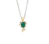 Liumarvexia Collier avec pendentif en forme de carpe en pierre de calcédoine naturelle - En jade naturel - Élégant collier vintage - Avec coffret cadeau - Pour femme, épouse, maman, grand-mère, 50cm