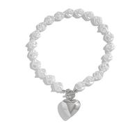 Liumarvexia Collier avec pendentif en forme de cœur de perles baroques pour femme, collier ras du cou exagéré irrégulier en perles d'imitation, collier délicat pour fête, punk, bijou tendance, cadeau