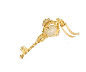 Liumarvexia Collier avec pendentif en forme de n jade blanc style palais vintage élégant avec coffret cadeau pour femme, épouse, maman, grand-mère, 50cm, Jade