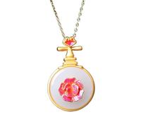 Liumarvexia Collier avec pendentif en jade blanc et rose rouge - Style Pipa naturel - Élégant collier vintage avec boîte cadeau pour femme, épouse, maman, grand-mère, 50cm, Jade