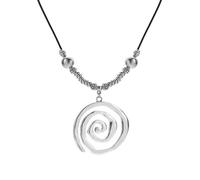 Liumarvexia Collier avec pendentif géométrique en spirale exagérée pour femme, chaîne noire vintage, collier ras du cou délicat pour fête de princesse, adjustable, Autre
