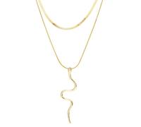 Liumarvexia Collier avec pendentif serpent double couche exagéré pour femme, collier ras du cou délicat pour fête, bijou de princesse, adjustable, Autre