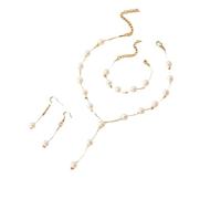 Liumarvexia Collier tendance avec pendentif en perles pour femme, chaîne ras du cou en perles d'imitation, collier délicat pour fête de princesse, adjustable, Autre