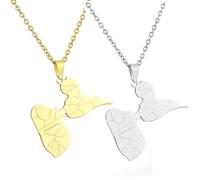Liumarvexia Lot de 2 colliers de l'île de Guadeloupe pour femme - Collier avec pendentif carte de drapeau - Bijoux nationaux - Cadeaux pour hommes, 50cm, Acier inoxydable
