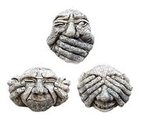 Liummrcy 3pcs en résine gargouilles, gargouilles de résine de Jardin clôture Effet de Pierre Suspendue Entendre Voir ne Pas Parler de gargouilles de résine de Figurine maléfique, de clôtures