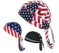 Liummrcy 3pcs ross de rosée pour hommes femmes, drapeau américain bandana respirant à séchage rapide Protection refroidissante enveloppe de tête pour la pêche au camping à vélo, bouchons