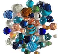 Liummrcy 500g, Jouets pour Enfants Sept Couleurs en Verre en Bille Plaque Plate Plate Multicolore de Galets de galeur Aquarium Paysage marbres décoratifs, Jouet pour Enfants