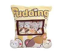Liummrcy Cat Snack Oreiller Planchez en Peluche Pouddage de Pudding rempli de Chat Soft Cat with Rovible Catten Doll Lit Sofa Pillow