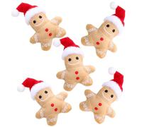 Liummrcy Catnip Toy 5pcs Gingerbread Man en Peluche Christmas de Dentition Interactive Jouet de Chat Mignon Coton rempli de Chats apaisants Cadeaux de Noël, Jouets de Chat pour Animaux de Compagnie