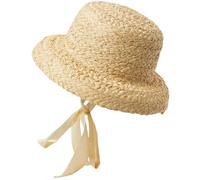 Liummrcy Chapeau de Paille pour Tout-Petit avec Bracelet Menton Raffia Grass Toddler Sun Sun Chat tissé Soué Baby Girls Wide Brim Washable Breathable A réglable Summer Baby Beach, Chapeaux et Caps