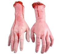 Liummrcy Handloween Hands, 1 Paire de 11,8 Pouces coupés Fausse Main, Horreur sanglante Fausse Parties du Corps, Vinyle des Parties du Corps d'halloween pour la Maison hantée d'halloween, Halloween