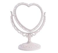 Liummrcy Miroir de vanité Vintage, Miroir de Maquillage en Forme de Coeur en Forme de Coeur Rotatif Double Face borne