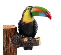 Liummrcy Statue de Jardin, Figurine d'oiseau Toucan 11.42x7.60x4.33 Pouces Décor d'oiseau Extérieur Résine Peinture de Couleur pour Jardin Coloré
