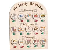 Liummrcy Tableau de Routine Quotidien pour Les Enfants, Tableau de Routine Tout-Petit en Bois avec boîte Rangement, horaire visuel pour Les Enfants, Maison et Classe