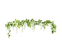 Liummrcy Wisteria Hanging Flowers, Artificial Flowers Vine Fake Hanging Garland with Flowers Hanging Wall Decorations for Wedding Party White 5.9 ft White