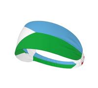 LiuMng Bandeaux larges pour homme et femme - Motif drapeau de Djibouti - Bandeau élastique pour le sport, l'entraînement et la course à pied