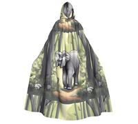 LiuMng Cape à capuche pour adulte - Imprimé éléphant marchant - Unisexe - Pour les vacances, les fêtes, les déguisements de cosplay