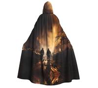 LiuMng Cape à capuche pour adulte - Imprimé pompiers - Unisexe - Pour Halloween, fêtes de fin d'année, cosplay