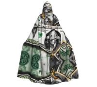LiuMng Cape à capuche pour adulte - Motifs de billets de banque - Unisexe - Pour les vacances, les fêtes, les déguisements de cosplay