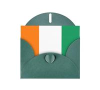 LiuMng Cartes vierges imprimées drapeau de la Côte d'Ivoire avec enveloppes vert foncé, belles cartes de vœux d'anniversaire 10,2 x 15,2 cm, pour toutes les occasions