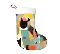 LiuMng Chaussette de Noël en forme de chat d'art moderne du milieu du siècle - Manchette douce classique, décoration d'intérieur pour fêtes de fin d'année, noir, taille unique