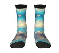LiuMng Cloudy Sky Chaussettes de course extensibles en 3D pour adulte Évacuation de l'humidité pour le fitness en plein air Blanc, 3 noir., taille unique